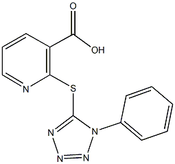 2-[(1-phenyl-1H-tetraazol-5-yl)sulfanyl]nicotinic acid 구조식 이미지