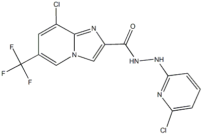 8-chloro-N'-(6-chloro-2-pyridinyl)-6-(trifluoromethyl)imidazo[1,2-a]pyridine-2-carbohydrazide 구조식 이미지