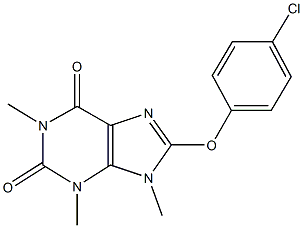 8-(4-chlorophenoxy)-1,3,9-trimethyl-3,9-dihydro-1H-purine-2,6-dione 구조식 이미지