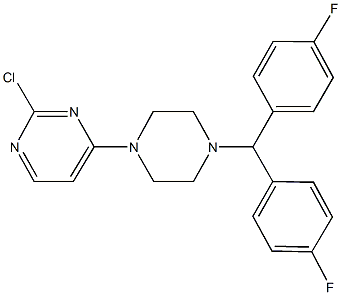 4-{4-[bis(4-fluorophenyl)methyl]-1-piperazinyl}-2-chloropyrimidine 구조식 이미지