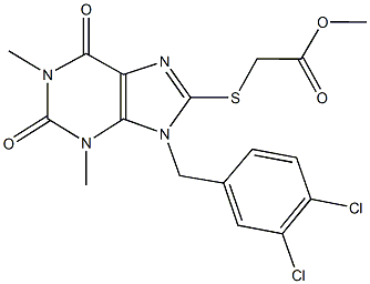 methyl {[9-(3,4-dichlorobenzyl)-1,3-dimethyl-2,6-dioxo-2,3,6,9-tetrahydro-1H-purin-8-yl]sulfanyl}acetate Structure