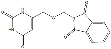 2-({[(2,6-dioxo-1,2,3,6-tetrahydro-4-pyrimidinyl)methyl]sulfanyl}methyl)-1H-isoindole-1,3(2H)-dione Structure