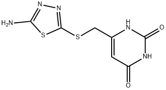 6-{[(5-amino-1,3,4-thiadiazol-2-yl)sulfanyl]methyl}-2,4(1H,3H)-pyrimidinedione 구조식 이미지