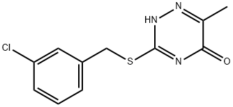 3-[(3-chlorobenzyl)sulfanyl]-6-methyl-1,2,4-triazin-5(4H)-one Structure