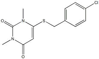 6-[(4-chlorobenzyl)sulfanyl]-1,3-dimethyl-2,4(1H,3H)-pyrimidinedione Structure