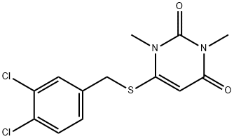 6-[(3,4-dichlorobenzyl)sulfanyl]-1,3-dimethyl-2,4(1H,3H)-pyrimidinedione 구조식 이미지