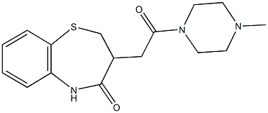 3-[2-(4-methyl-1-piperazinyl)-2-oxoethyl]-2,3-dihydro-1,5-benzothiazepin-4(5H)-one Structure