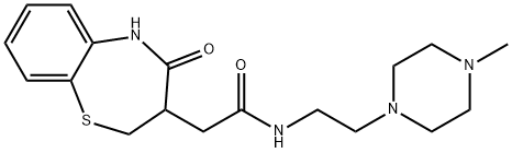 N-[2-(4-methyl-1-piperazinyl)ethyl]-2-(4-oxo-2,3,4,5-tetrahydro-1,5-benzothiazepin-3-yl)acetamide 구조식 이미지