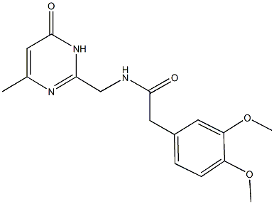 2-(3,4-dimethoxyphenyl)-N-[(4-methyl-6-oxo-1,6-dihydro-2-pyrimidinyl)methyl]acetamide 구조식 이미지