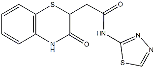 2-(3-oxo-3,4-dihydro-2H-1,4-benzothiazin-2-yl)-N-(1,3,4-thiadiazol-2-yl)acetamide 구조식 이미지