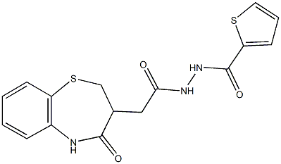 2-(4-oxo-2,3,4,5-tetrahydro-1,5-benzothiazepin-3-yl)-N'-(2-thienylcarbonyl)acetohydrazide Structure