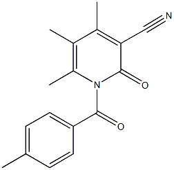 4,5,6-trimethyl-1-(4-methylbenzoyl)-2-oxo-1,2-dihydro-3-pyridinecarbonitrile Structure