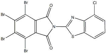 4,5,6,7-tetrabromo-2-(4-chloro-1,3-benzothiazol-2-yl)-1H-isoindole-1,3(2H)-dione 구조식 이미지