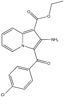 ethyl 2-amino-3-(4-chlorobenzoyl)-1-indolizinecarboxylate Structure