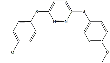 3,6-bis[(4-methoxyphenyl)sulfanyl]pyridazine 구조식 이미지