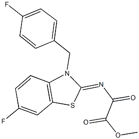 methyl [(6-fluoro-3-(4-fluorobenzyl)-1,3-benzothiazol-2(3H)-ylidene)amino](oxo)acetate Structure