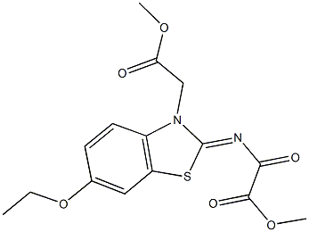 methyl [(6-ethoxy-3-(2-methoxy-2-oxoethyl)-1,3-benzothiazol-2(3H)-ylidene)amino](oxo)acetate Structure