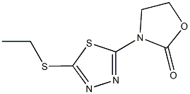 3-[5-(ethylsulfanyl)-1,3,4-thiadiazol-2-yl]-1,3-oxazolidin-2-one 구조식 이미지