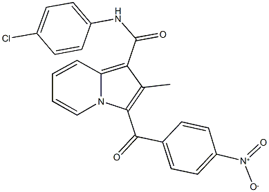 N-(4-chlorophenyl)-3-{4-nitrobenzoyl}-2-methyl-1-indolizinecarboxamide 구조식 이미지