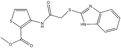 methyl 3-{[(1H-benzimidazol-2-ylsulfanyl)acetyl]amino}-2-thiophenecarboxylate Structure