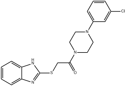 2-({2-[4-(3-chlorophenyl)-1-piperazinyl]-2-oxoethyl}sulfanyl)-1H-benzimidazole 구조식 이미지