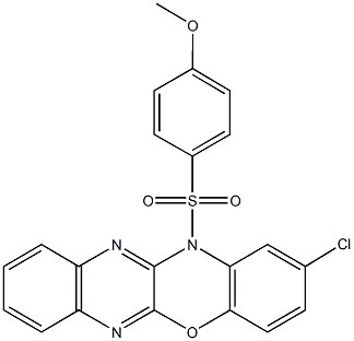 2-chloro-12-[(4-methoxyphenyl)sulfonyl]-12H-quinoxalino[2,3-b][1,4]benzoxazine 구조식 이미지