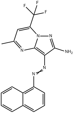 5-methyl-3-(1-naphthyldiazenyl)-7-(trifluoromethyl)pyrazolo[1,5-a]pyrimidin-2-ylamine Structure