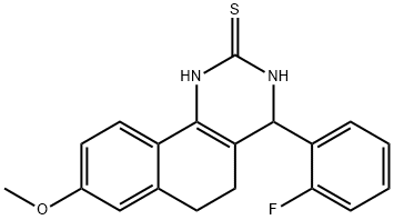 4-(2-fluorophenyl)-8-methoxy-3,4,5,6-tetrahydrobenzo[h]quinazoline-2(1H)-thione 구조식 이미지