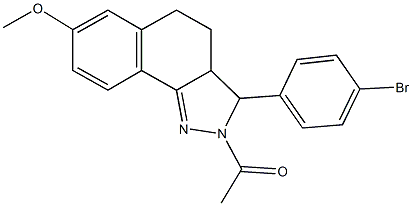 2-acetyl-3-(4-bromophenyl)-3,3a,4,5-tetrahydro-2H-benzo[g]indazol-7-yl methyl ether 구조식 이미지