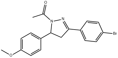 4-[1-acetyl-3-(4-bromophenyl)-4,5-dihydro-1H-pyrazol-5-yl]phenyl methyl ether 구조식 이미지