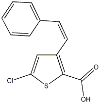 5-chloro-3-(2-phenylvinyl)-2-thiophenecarboxylic acid 구조식 이미지