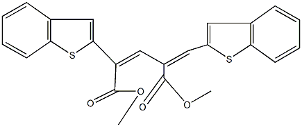 dimethyl 2-(1-benzothien-2-yl)-4-(1-benzothien-2-ylmethylene)-2-pentenedioate Structure