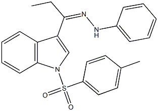 1-{1-[(4-methylphenyl)sulfonyl]-1H-indol-3-yl}-1-propanone phenylhydrazone 구조식 이미지