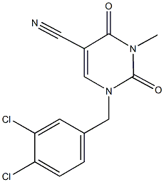 1-(3,4-dichlorobenzyl)-3-methyl-2,4-dioxo-1,2,3,4-tetrahydro-5-pyrimidinecarbonitrile Structure