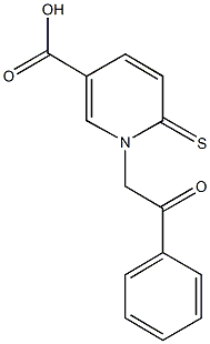 1-(2-oxo-2-phenylethyl)-6-thioxo-1,6-dihydro-3-pyridinecarboxylic acid 구조식 이미지