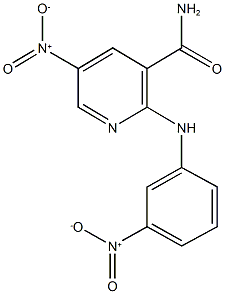 5-nitro-2-{3-nitroanilino}nicotinamide 구조식 이미지