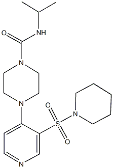 N-isopropyl-4-[3-(1-piperidinylsulfonyl)-4-pyridinyl]-1-piperazinecarboxamide Structure