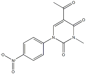 5-acetyl-1-{4-nitrophenyl}-3-methyl-2,4(1H,3H)-pyrimidinedione 구조식 이미지