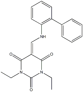 5-[([1,1'-biphenyl]-2-ylamino)methylene]-1,3-diethyl-2,4,6(1H,3H,5H)-pyrimidinetrione Structure