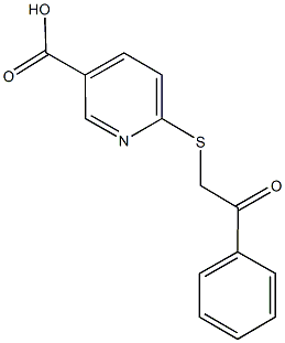 6-[(2-oxo-2-phenylethyl)sulfanyl]nicotinic acid Structure