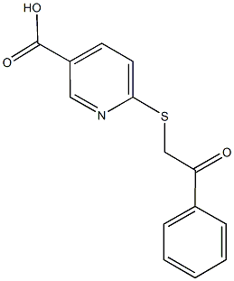 6-[(2-oxo-2-phenylethyl)sulfanyl]nicotinic acid 구조식 이미지