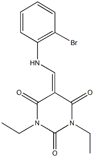 5-[(2-bromoanilino)methylene]-1,3-diethyl-2,4,6(1H,3H,5H)-pyrimidinetrione 구조식 이미지