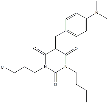 1-butyl-3-(3-chloropropyl)-5-[4-(dimethylamino)benzylidene]-2,4,6(1H,3H,5H)-pyrimidinetrione 구조식 이미지