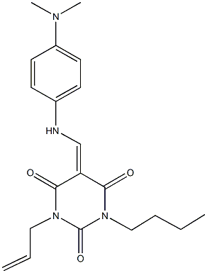 1-allyl-3-butyl-5-{[4-(dimethylamino)anilino]methylene}-2,4,6(1H,3H,5H)-pyrimidinetrione 구조식 이미지