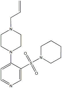 1-allyl-4-[3-(1-piperidinylsulfonyl)-4-pyridinyl]piperazine 구조식 이미지