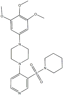 1-[3-(1-piperidinylsulfonyl)-4-pyridinyl]-4-(3,4,5-trimethoxyphenyl)piperazine 구조식 이미지