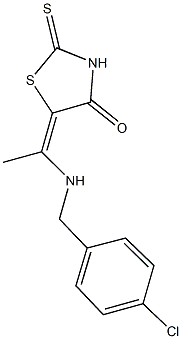 5-{1-[(4-chlorobenzyl)amino]ethylidene}-2-thioxo-1,3-thiazolidin-4-one 구조식 이미지