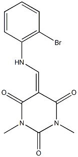 5-[(2-bromoanilino)methylene]-1,3-dimethyl-2,4,6(1H,3H,5H)-pyrimidinetrione 구조식 이미지