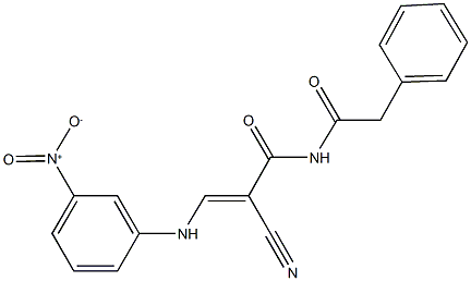 2-cyano-3-{3-nitroanilino}-N-(phenylacetyl)acrylamide Structure