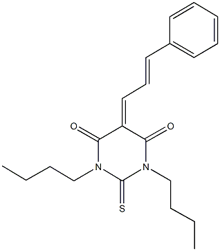 1,3-dibutyl-5-(3-phenyl-2-propenylidene)-2-thioxodihydro-4,6(1H,5H)-pyrimidinedione 구조식 이미지